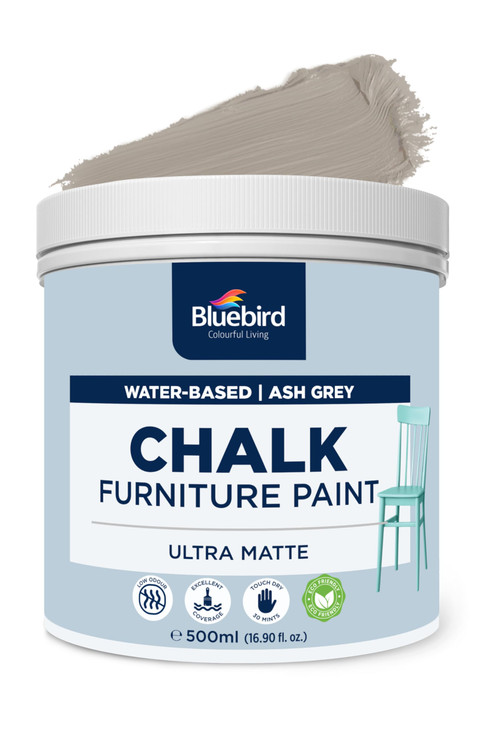 BLUEBIRD Chalk Furniture Paint - 500 ML / 16.9 fl oz for Furniture, Home Décor, Cabinets, and More (Antique White)