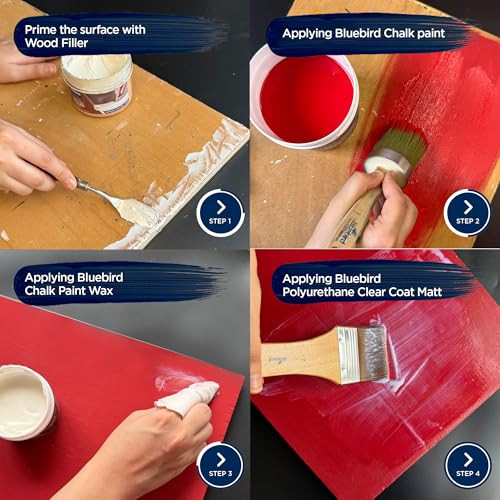 BLUEBIRD Chalk Furniture Paint - 500 ML / 16.9 fl oz for Furniture, Home Décor, Cabinets, and More (Antique White)