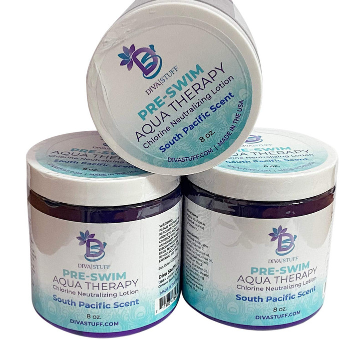 Diva Stuff Pre-Swim Aqua Therapy Chlorine Neutralizing Body Lotion, Protects Skin From Chlorine and Salt Water (South