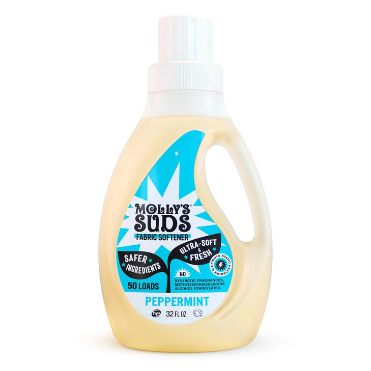 Mollys Suds Fabric Softener Liquid for Sensitive Skin | Vinegar-Powered, Infused with Essential Oils | Fights Static,