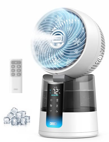 DREO TurboCool Misting Fan 516, 5 Drop Cooling Fans that Blow Cold Air