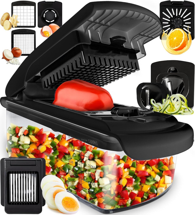 Fullstar Vegetable Chopper & Mandoline Slicer for Kitchen - Food Chopper with Container, Cheese Grater, Home