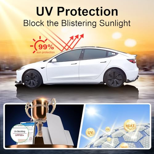 CHIYLE Glass Roof Sunshade for Tesla Model 3 2023-2021 Insulation UV Rays Protection Sun Shade for Tesla Model 3
