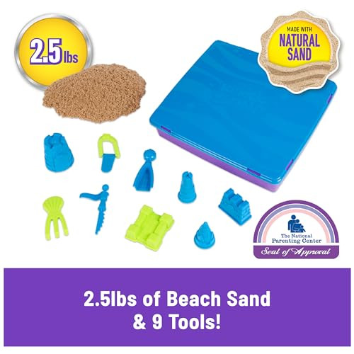 Kinetic Sand Deluxe Beach Castle Playset, Moldable Sensory Toys, Ages 5+