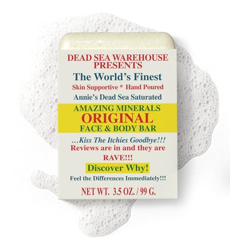Dead Sea Warehouse - Dead Sea Salt Soap Bar - Original Face & Body Bar - Hydrating Mineral Soap for All Skin Types, Fragrance-Free - 3.5 oz