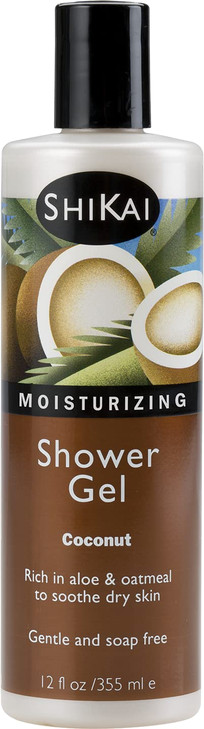 ShiKai - Daily Moisturizing Shower Gel (Coconut, 12 oz) | Gentle Soap-free Formula | With Aloe Vera & Oatmeal for Soft, Healthy Skin | Dry Skin Relie