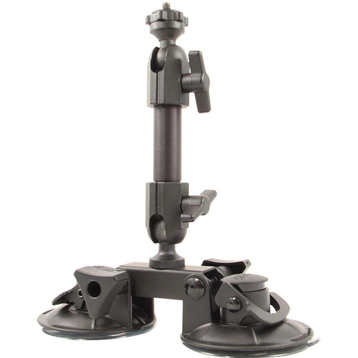 Delkin Devices Fat Gecko Dual Suction Camera Mount - Powerful Suction Cup Camera Mount for Car, Motorcycle, Desk,