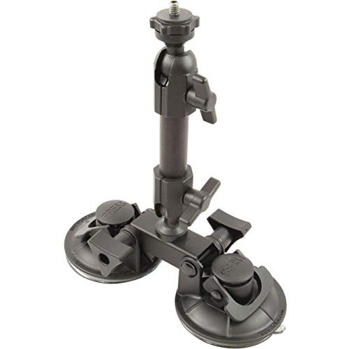 Delkin Devices Fat Gecko Dual Suction Camera Mount - Powerful Suction Cup Camera Mount for Car, Motorcycle, Desk,