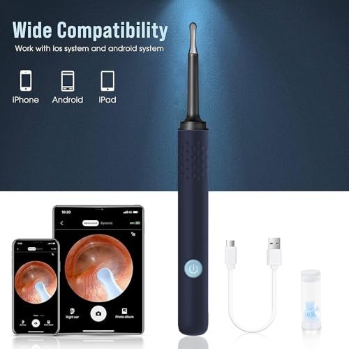 Ear Wax Removal - Earwax Remover Tool with 7 Pcs Ear Set - Ear Cleaner with Camera - Earwax Removal Kit with Light -