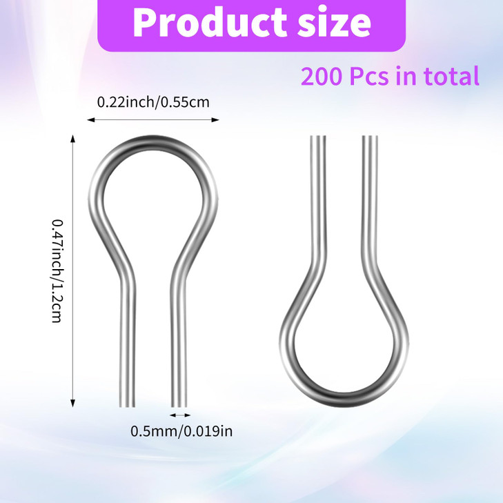 Elegaperma 300Pcs High Fire Wire for Ceramics, 0.5mm R-Shape Carbon Steel Fused Glass Supplies, 700°C Heat Resistant