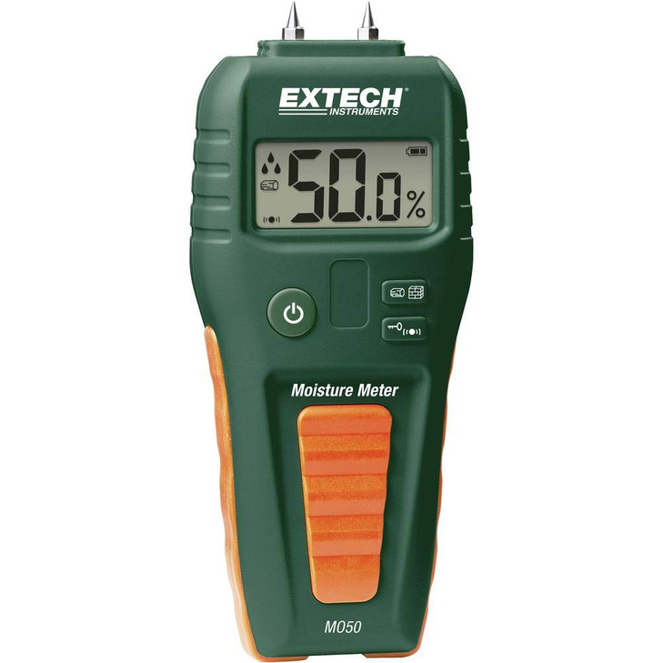 Extech MO50 Compact Pin Moisture Meter - Digital Water Leak Detector for Wood and Building Materials - Audible Alert,