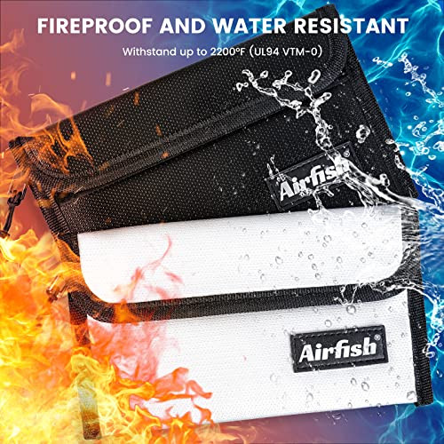 Fireproof Money Wallet, 5 x 8 inches, Waterproof Cash Bag with Zipper, Small Cash Bag for Valuables