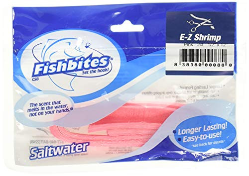 Fishbites E-Z Shrimp Longer Lasting Fishing Bait, Pink, 2 Count
