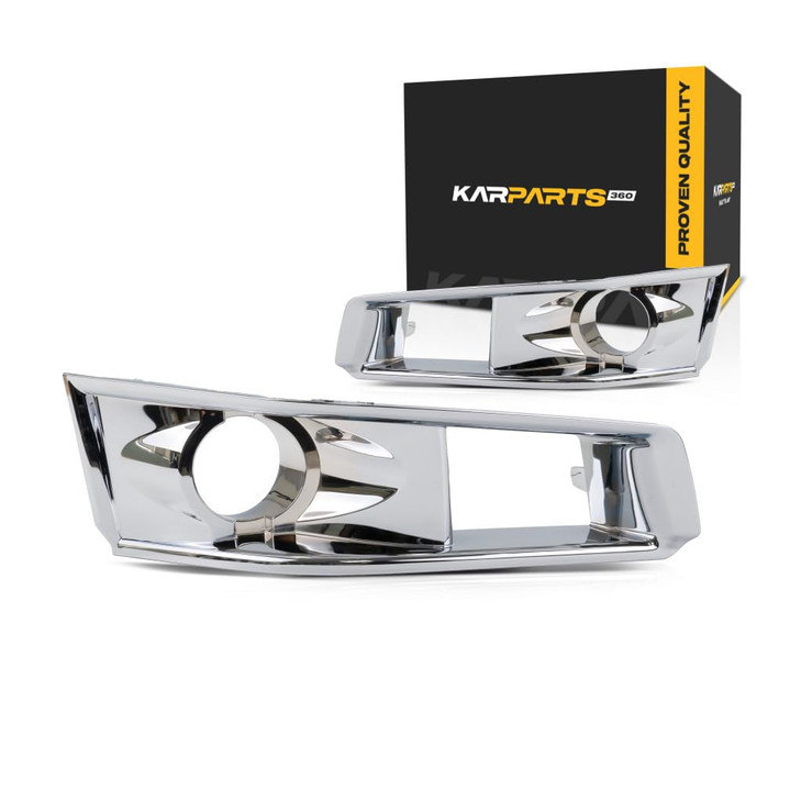 For Cadillac CTS Fog Light Cover 2008-2015 Driver and Passenger Side Pair/Set | Chrome | w/HID Headlights | DOT/SAE