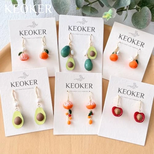 Keoker Orange Polymer Clay Molds, 3D Shape Tangerine Polymer Clay Molds for Earrings