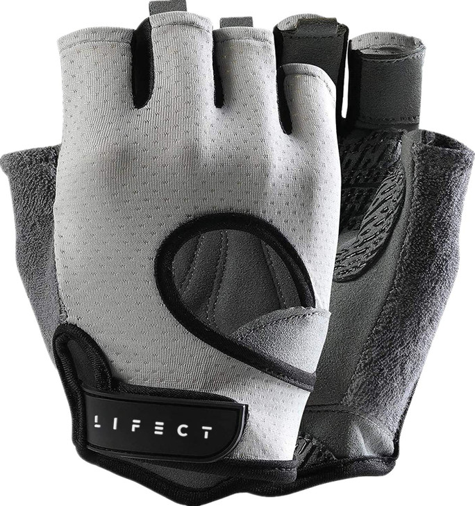 LIFECT Freedom Workout Gloves, Knuckle Weight Lifting Shorty Fingerless Gloves with Curved Open Back, for