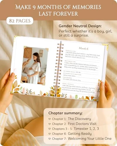 Pregnancy Journal  82 Page Hardcover Memory Book for Expecting Moms | Beautiful & Thoughtful Mom to Be Gift,