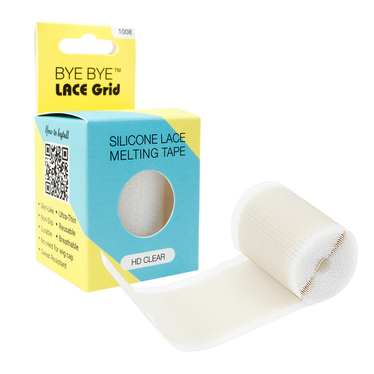 STUDIO LIMITED Fake Scalp Lace Wig with Knots Eraser, Silicone Melting Tape, Bye Bye Lace Grid HD Natural Hide Cover
