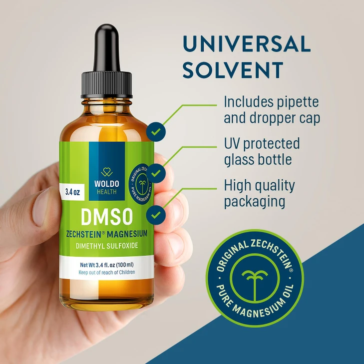 WoldoHealth DMSO 99.9% Pharmaceutical Grade Liquid - 3.38 fl. oz Pure Dimethyl Sulfoxide Drops, FT-IR Verified Low