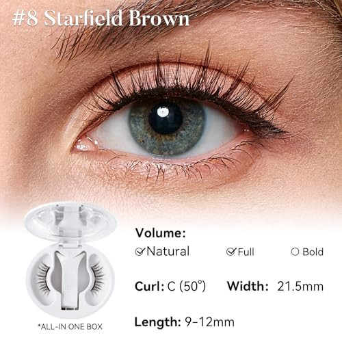 WOSADO Magnetic Eyelashes with Applicator Kit, No.18 Velvet Black, Reusable Glue-free Wispy Magnetic Lashes,