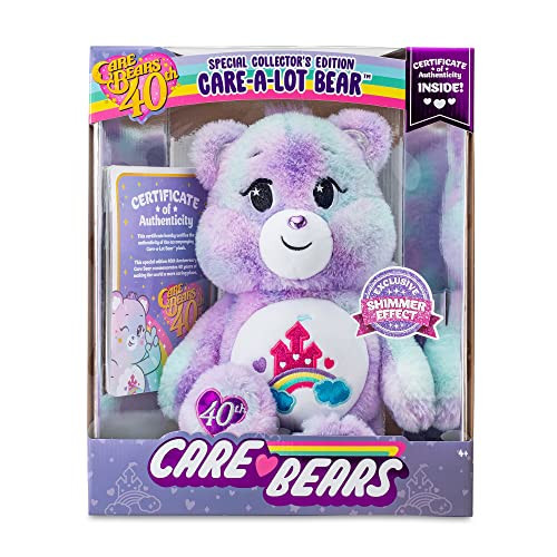 Care Bears Care-a-Lot Bear - 40th Anniversary - Purple Plushie for Ages 4+  Stuffed Animal, Super Soft and Cuddly 