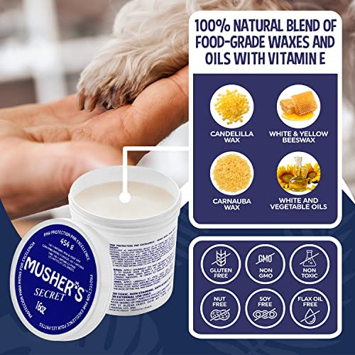 Musher's Secret Dog Paw Balm, Hot Pavement, Ice & Salt Protection, 454g