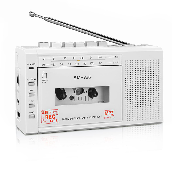 SEMIER Small Cassette Player Recorder, Cassette to Digital Converter via USB or Micro SD Card, Powered by AC or 4 AA