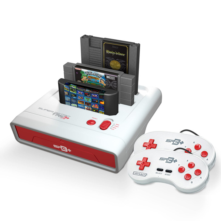 Retro-Bit Super Retro Trio HD Plus 720P 3-in-1 Console System - Red/White