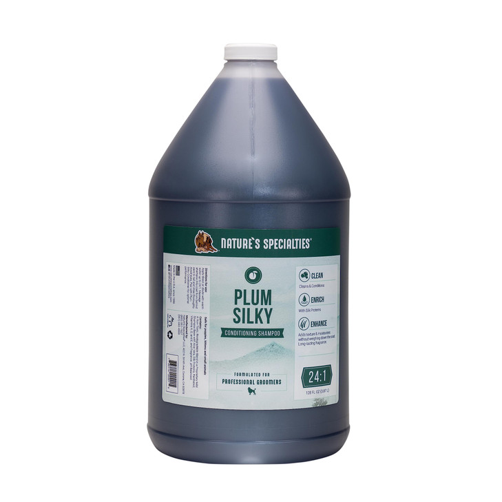 Nature's Specialties Plum Silky Ultra Concentrated Dog Shampoo Conditioner, Makes up to 24 Gallons, Natural Choice for