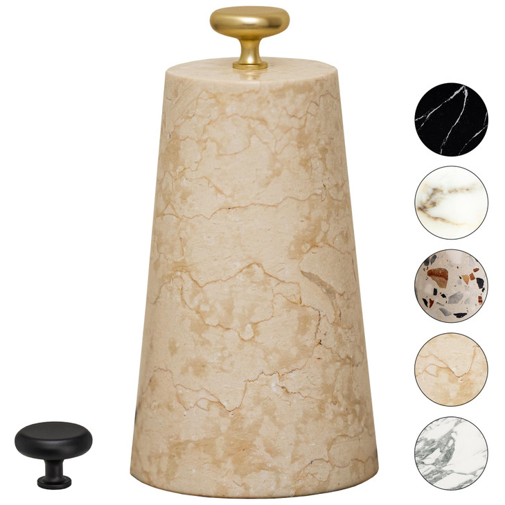 Cream Marble Decorative Door Stop, Cute Door Stopper with Cast Iron Handle, Heavy Weighted Door Stop for Your Indoor
