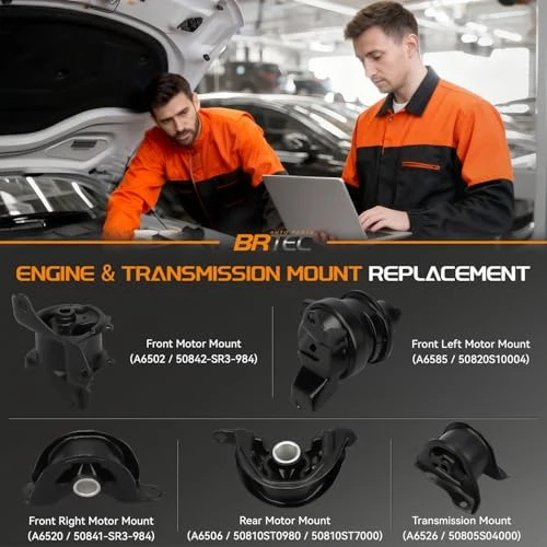 BRTEC Engine Motor Mount & Transmission Mount Set Compatible with Honda CR-V (EX/LS/SE) 1997-2001 2.0L - Automatic