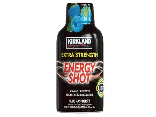 Kirkland Signature Extra Strength Energy Shot, Dietary Supplement 48 Bottles Variety Pack of 2 Fl Oz