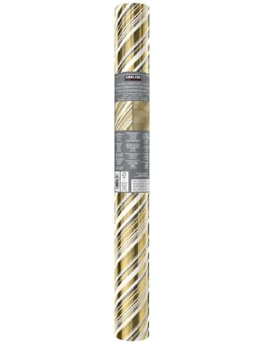 KIRKLAND Double-Sided Foil Roll Christmas Gift Wrap 270 Sq. Ft. Total Gold