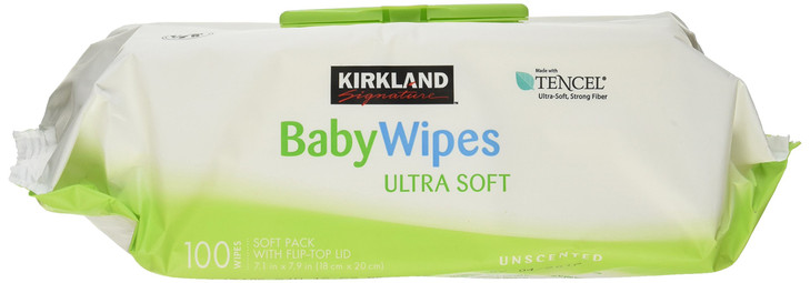Kirkland Signature Baby Wipes Ultra Soft Unscented Strong Fiber Moisturizes Sensitive Skin Gently
