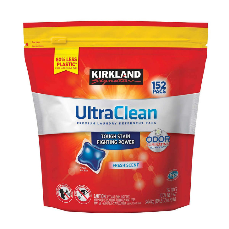 Kirkland Signature Ultra Clean HE Laundry Detergent Pacs with Patented Catch & Release Technology