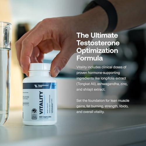 Transparent Labs Vitality Testosterone Booster for Men - 60 Count