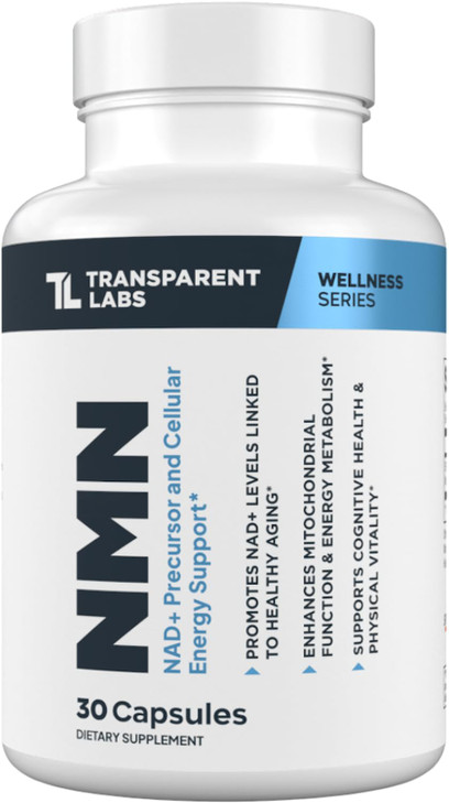 Transparent Labs NMN Supplement for NAD+ Levels - 30 Capsules