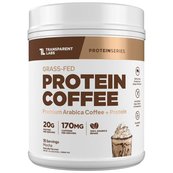 Transparent Labs Protein Coffee Powder - 15 Servings, Mocha