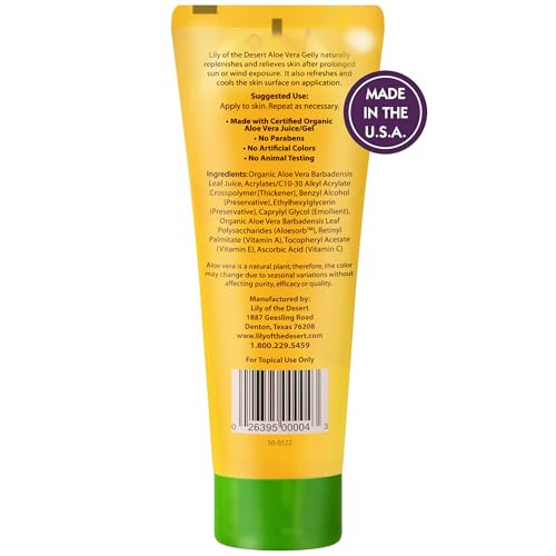 Lily Of The Desert Gelly Moisturizer 99 Percent Organic Aloe Vera Gel For Skin After Sun Care With Aloe Vitamin E Oil And Vitamin C For