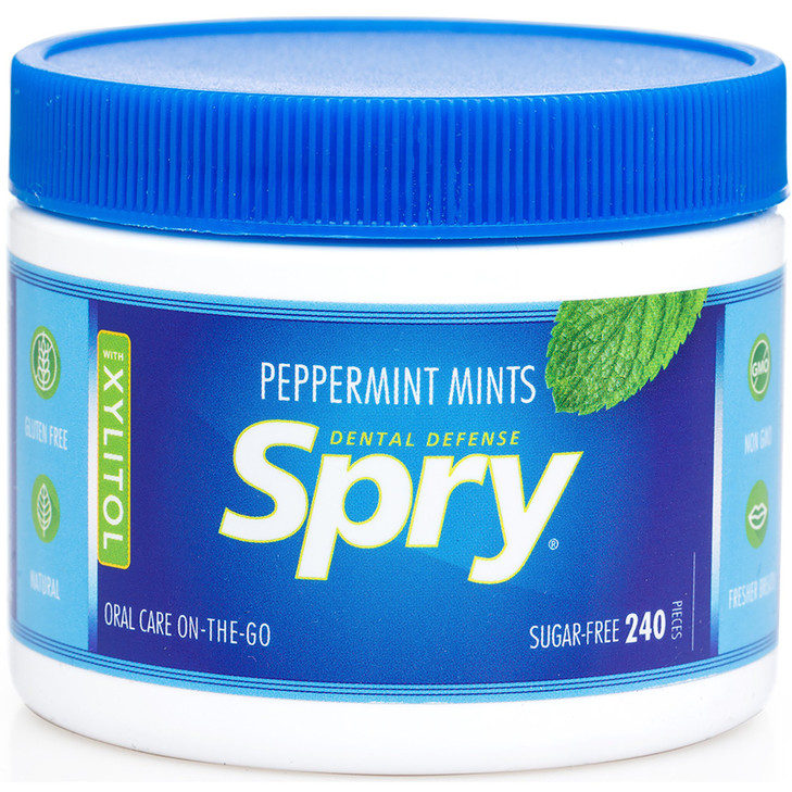 Spry Xylitol Breath Mints Sugar Free Peppermint 240 Count Pack Of 1