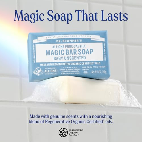 Dr. Bronner S Pure Castile Bar Soap Baby Unscented 5 Oz 1 Pack