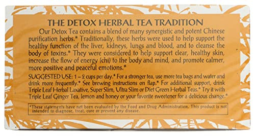 Triple Leaf Tea Chinese Medicinal Detox Triple Leaf Tea Bag 20 Count