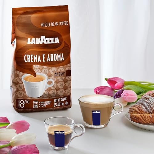 Lavazza Crema E Aroma Whole Bean Coffee Blend 2.2 Pound Bag Balanced Medium Roast With An Intense Earthy Flavor And Long Lasting Crema Non