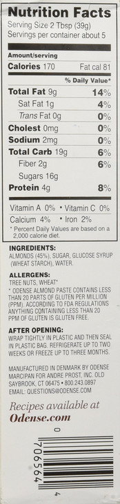 Odense Almond Paste 7 Ounce Tube