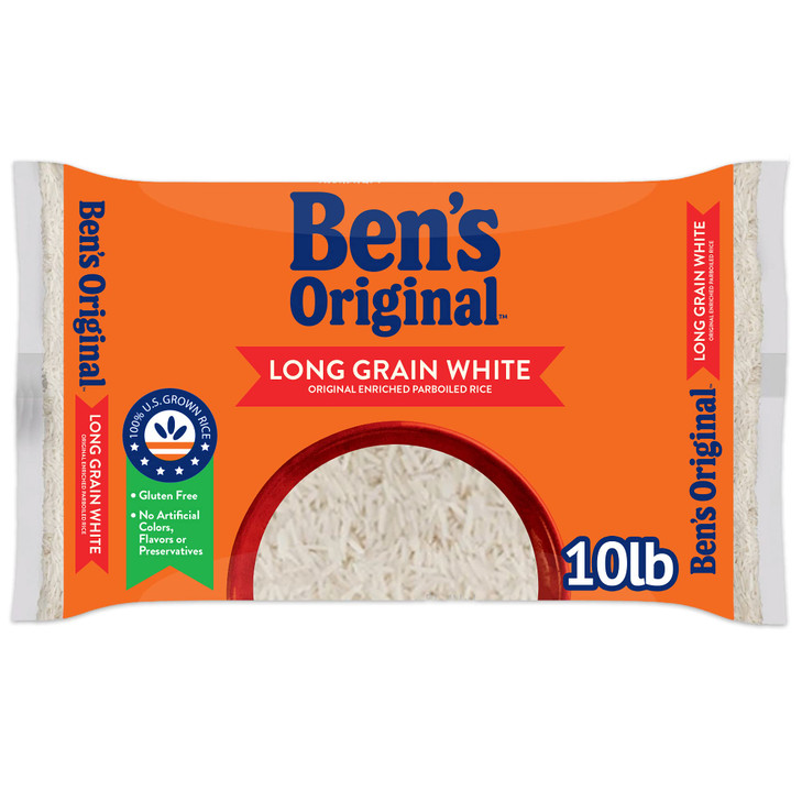 Ben S Original Enriched Long Grain White Rice Parboiled Rice 10 Lb Bag