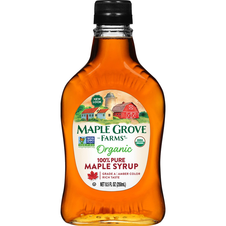 Maple Grove Farms Organic Pure Maple Syrup Grade A Amber 8.5 Ounce