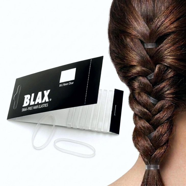 Blax Clear Hair Elastics Transparent Snag Free Hair Ties 4Mm 8 Count
