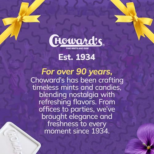 Choward S Violet Mints Candy Bold Aromatic Flavor Perfect For Snacks In Lunchboxes Travel Sharing And Gifting Nostalgic Vintage Candy Pack