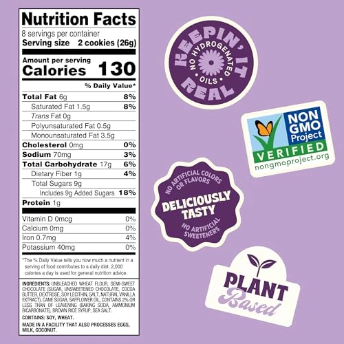 Back To Nature Chocolate Chunk Cookies Plant Based Non Gmo Made With Wheat Flour Snack Happy 7.5 Oz Box