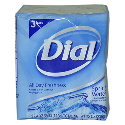 Dial Antibacterial Soap Bars Spring Water 4 Oz Bars 3 Ea